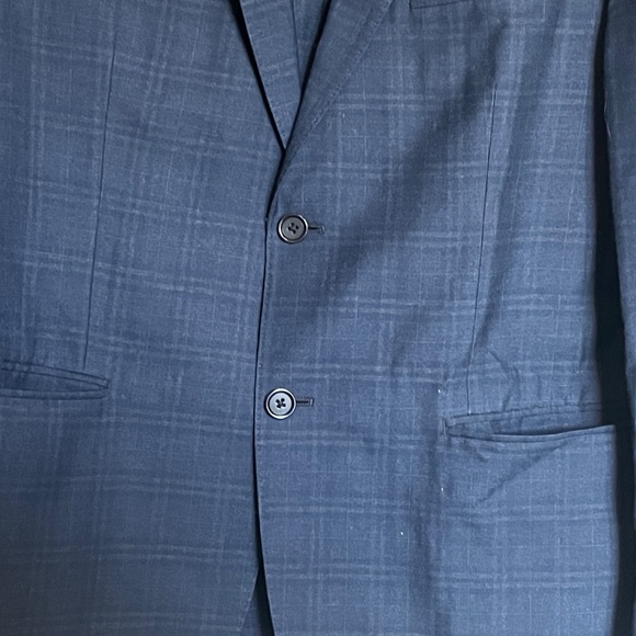 Ryan Seacrest Distinction Navy Tonal Plaid Modern Fit Suit Jacket Size 42R - Picture 3 of 7